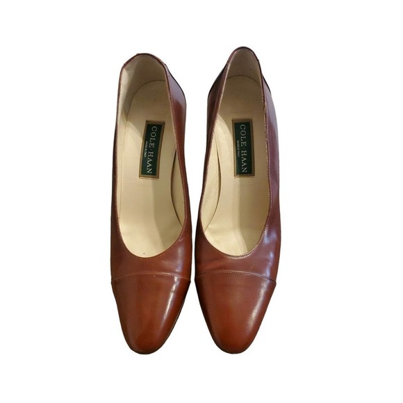 COLE Haan Closed Toe High Heel Leather Pumps Women's Size 8.5B Brown - Picture 2 of 5
